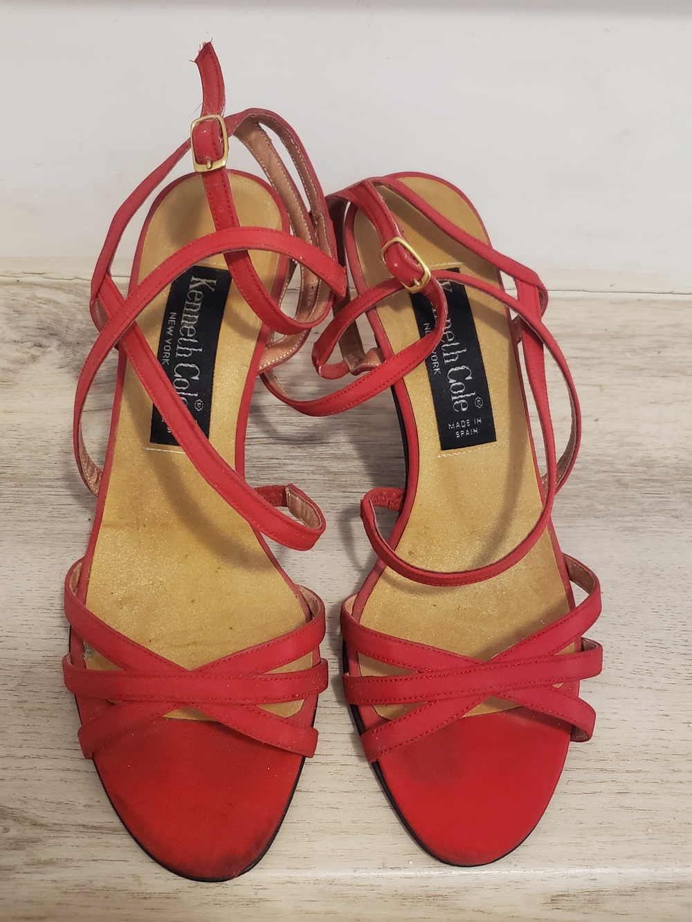 VTG 90' Kenneth Cole Red Crisscross Strappy Heels
